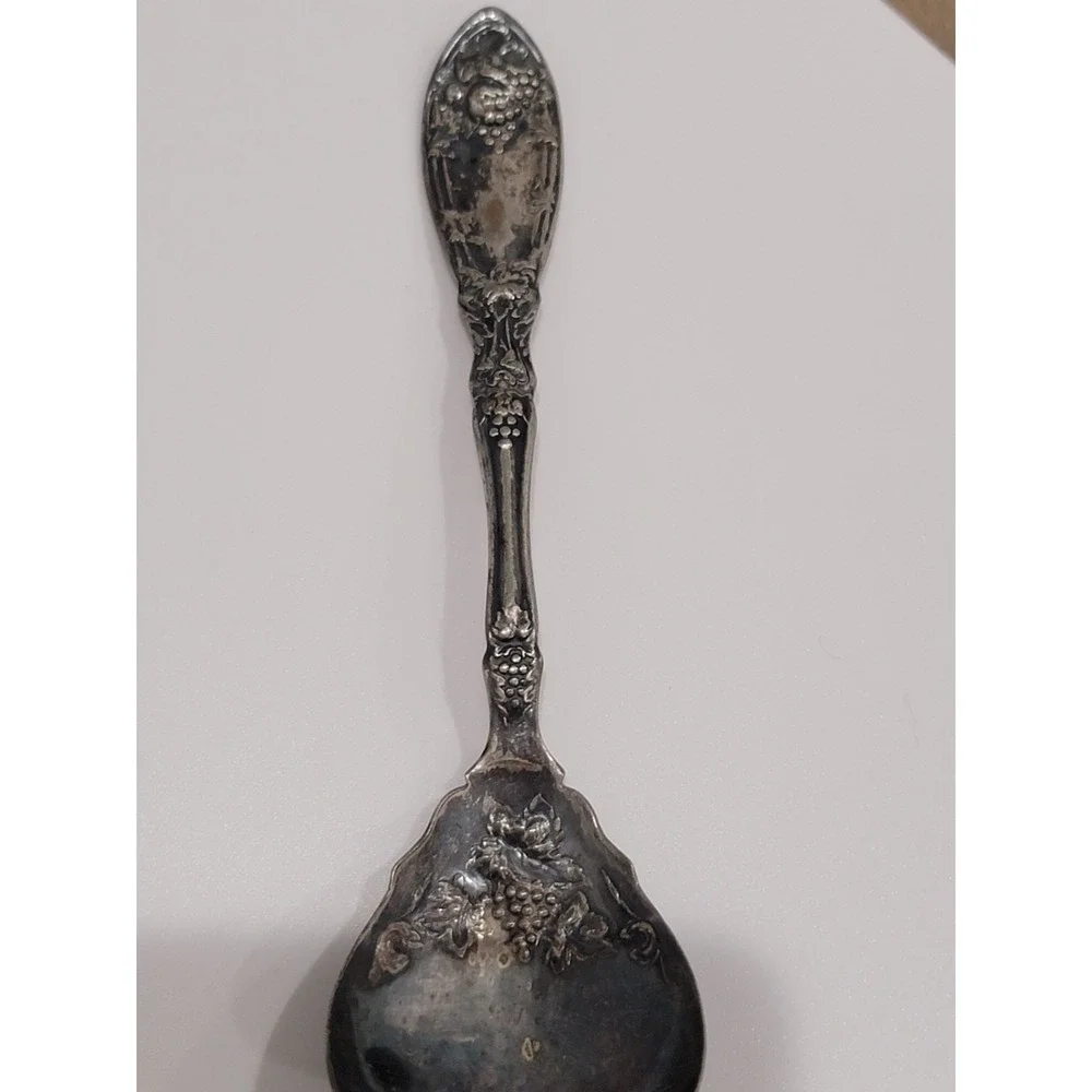 Le Vigne WM Rogers 1881 Flatware Grape Pattern 1908 Sugar Spoon Silver Plate.8oz